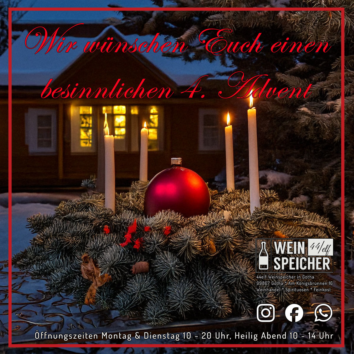 4. Advent im 44elf Weinspeicher – Weihnachtsweine & Öffnungszeiten